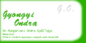 gyongyi ondra business card